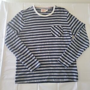 Brooks Brothers Men's Long Sleeve Red Fleece Black Gray Stripes Size Medium